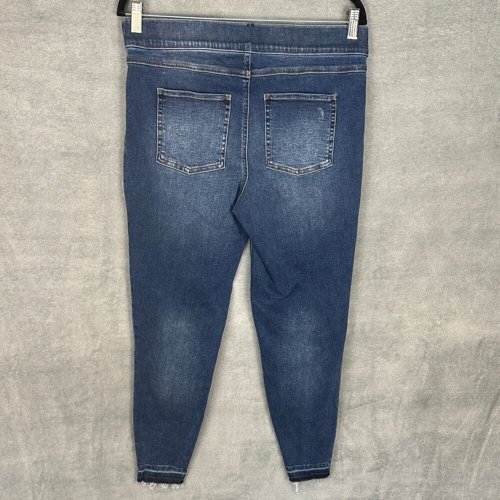 Spanx Jeans Womens Extra Large Blue Pullon Stretch Skinny Ankle Raw Hem Slimming - Picture 5 of 14